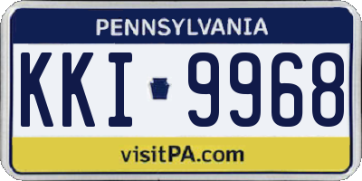 PA license plate KKI9968