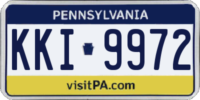 PA license plate KKI9972