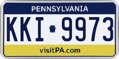 PA license plate KKI9973