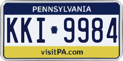 PA license plate KKI9984