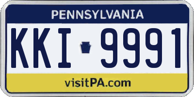 PA license plate KKI9991