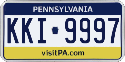 PA license plate KKI9997