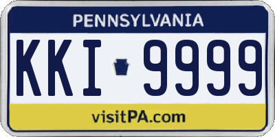PA license plate KKI9999