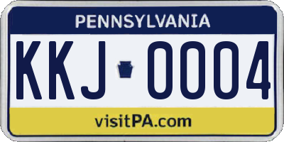 PA license plate KKJ0004