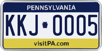 PA license plate KKJ0005