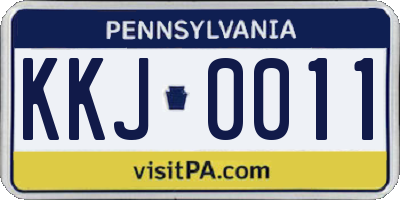 PA license plate KKJ0011