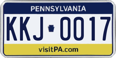 PA license plate KKJ0017