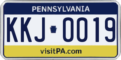 PA license plate KKJ0019