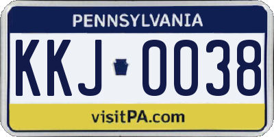 PA license plate KKJ0038