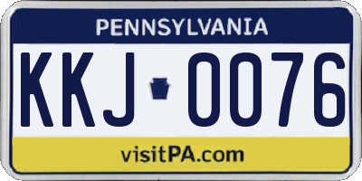 PA license plate KKJ0076