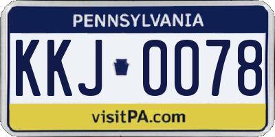 PA license plate KKJ0078