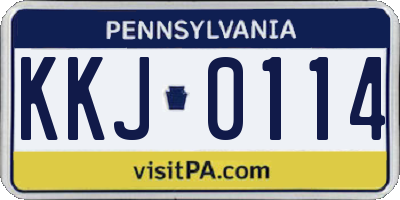 PA license plate KKJ0114