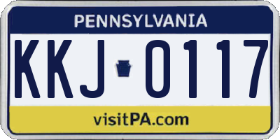 PA license plate KKJ0117