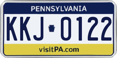 PA license plate KKJ0122