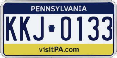 PA license plate KKJ0133
