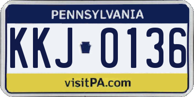 PA license plate KKJ0136