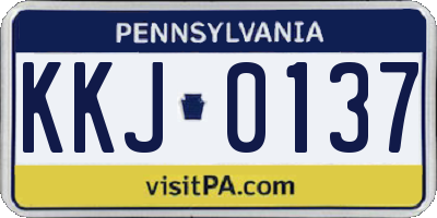 PA license plate KKJ0137
