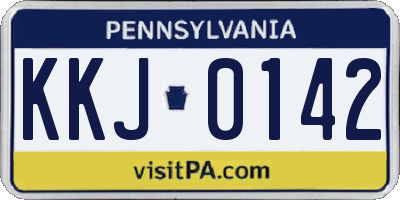 PA license plate KKJ0142