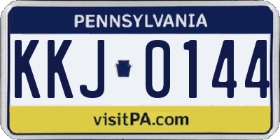 PA license plate KKJ0144