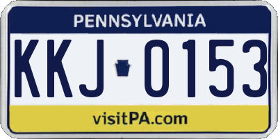 PA license plate KKJ0153