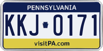 PA license plate KKJ0171