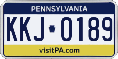 PA license plate KKJ0189