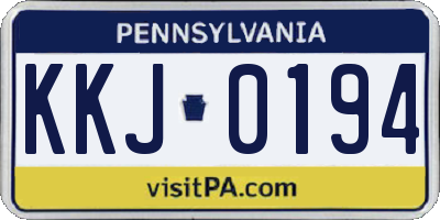 PA license plate KKJ0194