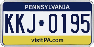 PA license plate KKJ0195
