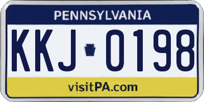 PA license plate KKJ0198