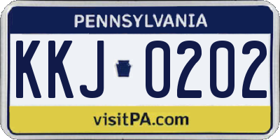 PA license plate KKJ0202