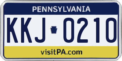 PA license plate KKJ0210