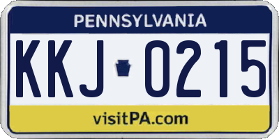 PA license plate KKJ0215