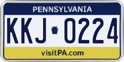 PA license plate KKJ0224