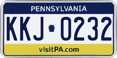 PA license plate KKJ0232