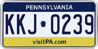 PA license plate KKJ0239
