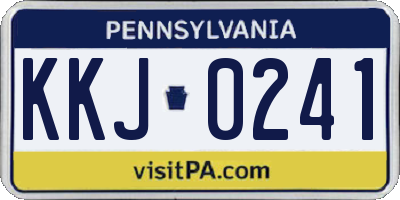 PA license plate KKJ0241