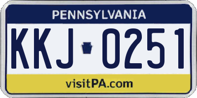 PA license plate KKJ0251