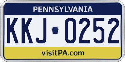 PA license plate KKJ0252