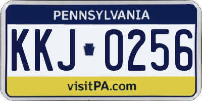 PA license plate KKJ0256