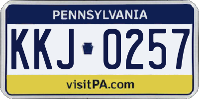 PA license plate KKJ0257