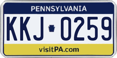 PA license plate KKJ0259