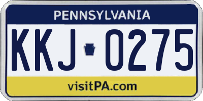 PA license plate KKJ0275