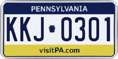 PA license plate KKJ0301