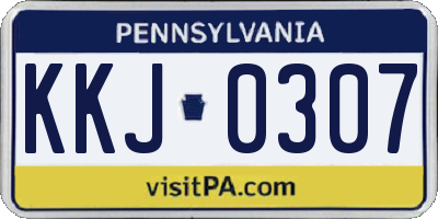 PA license plate KKJ0307