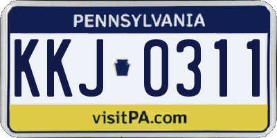 PA license plate KKJ0311