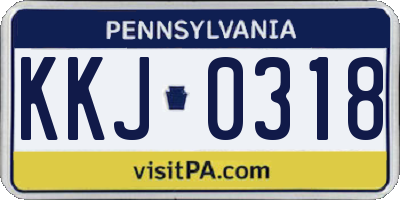PA license plate KKJ0318