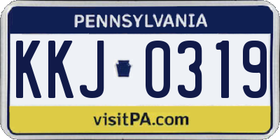 PA license plate KKJ0319