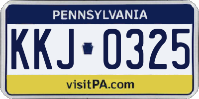 PA license plate KKJ0325