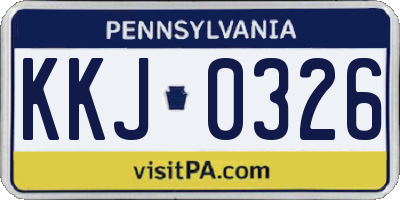 PA license plate KKJ0326