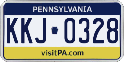 PA license plate KKJ0328